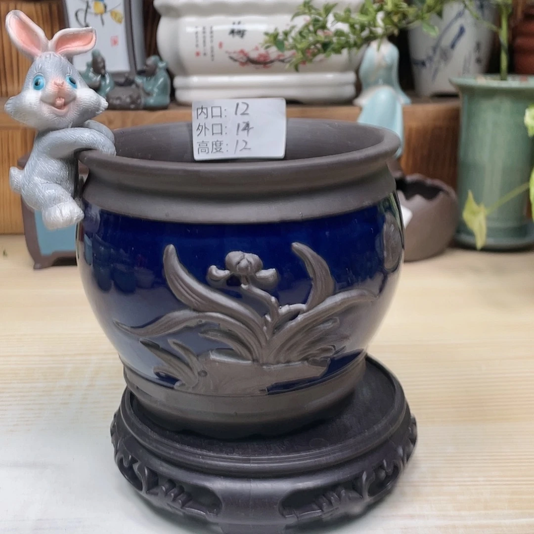 紫砂花盆陶瓷艺术花盆陶瓷