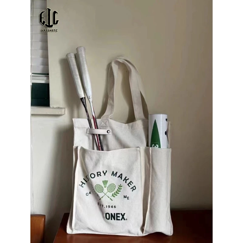 夹层拉链袋时尚做旧耐脏单肩包印花日系环保百搭韩版休闲小众简约