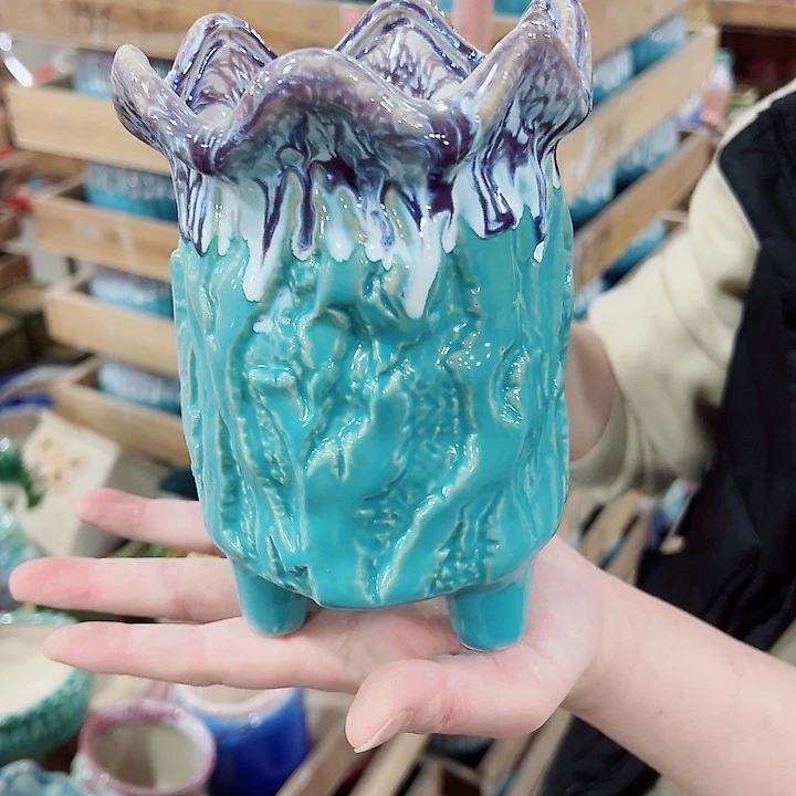 有孔，凑单福利满10元发货陶瓷多肉花盆！