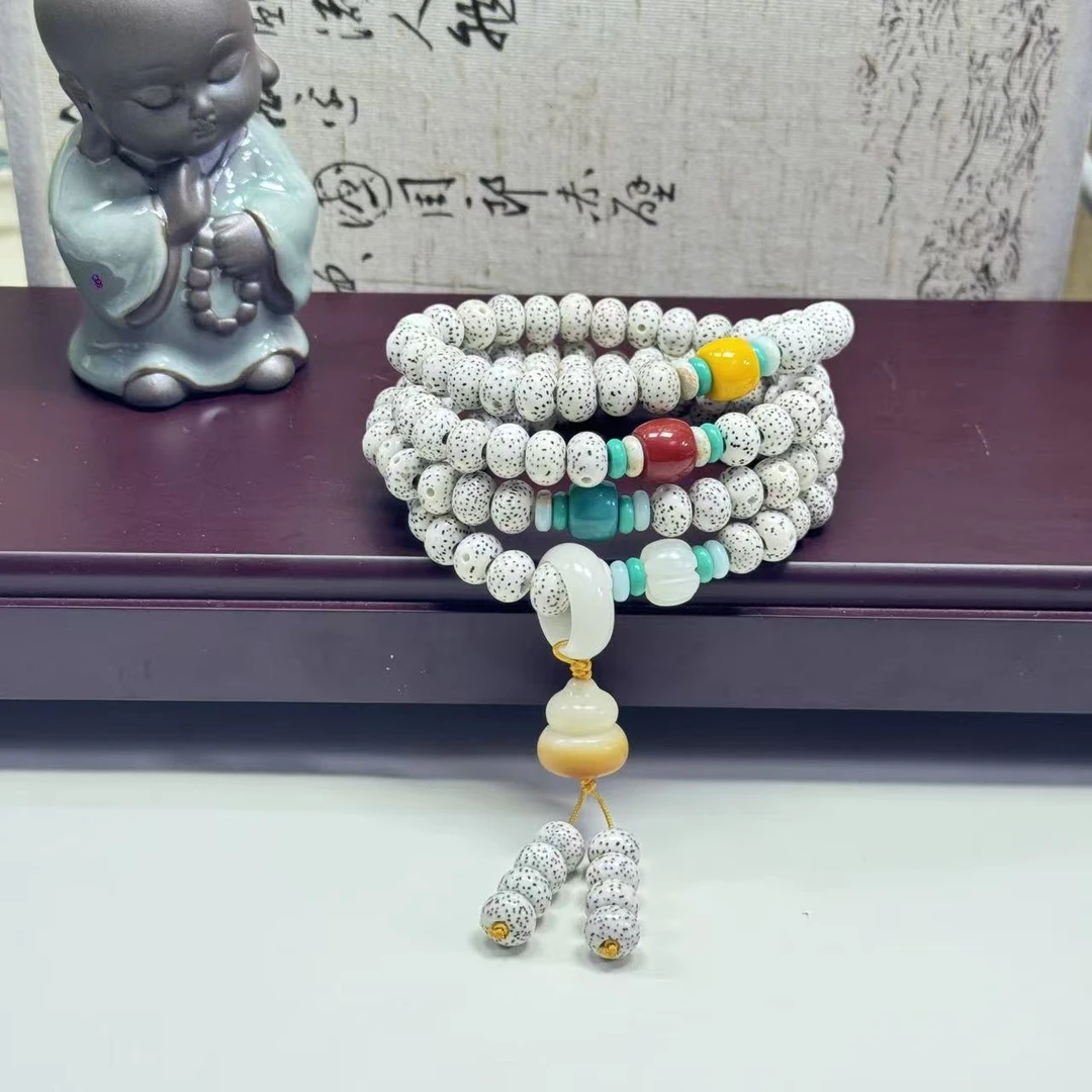 海南星月菩提9mm正月脱脂苹果珠多圈手串吊坠108颗经典男女文玩串