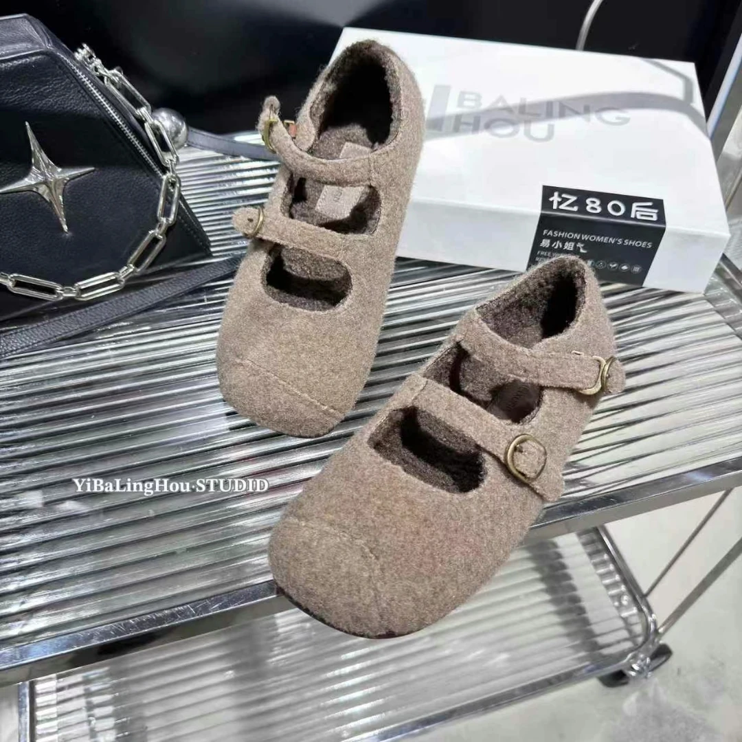 YBLH［呢子·加绒·玛丽珍鞋］2648-7
