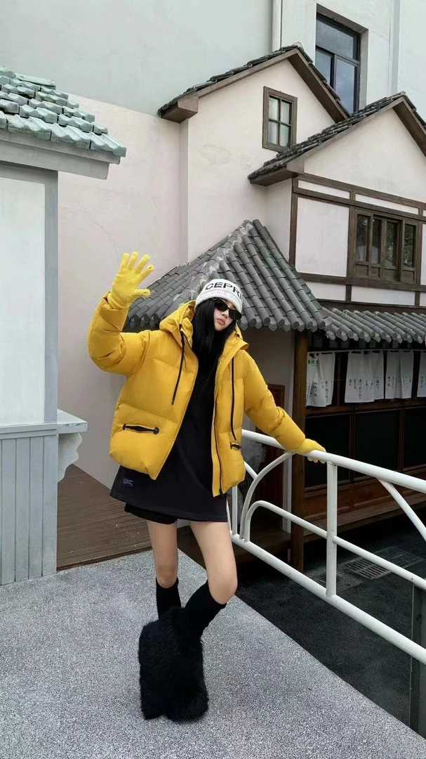 长袖休闲风连帽羽绒服百搭加厚休闲宽松