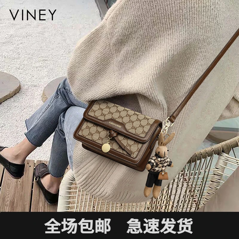 Viney包包女包2025款时尚风百搭印花斜挎包生日礼物送女友送老婆