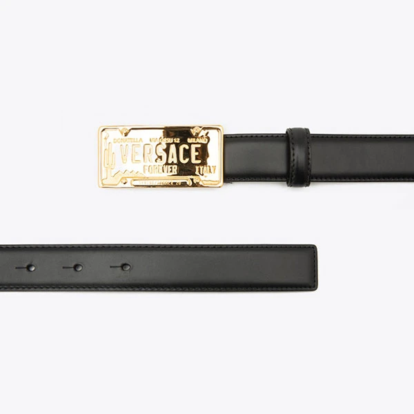 VERSACE/范思哲美杜莎板扣窄款牛皮皮带腰带DCU8008DVTP1D41OH