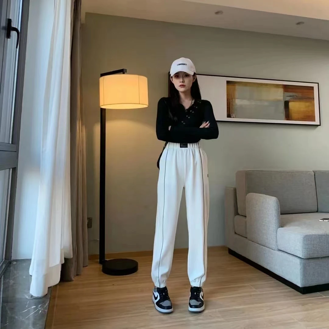 202春夏秋穿三季新款长裤女运动裤束脚防风防水卫裤休闲宽松