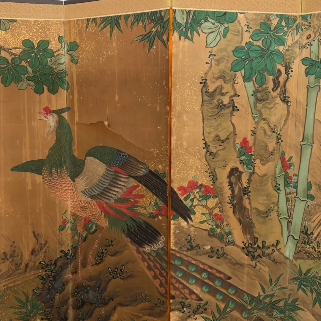 绘画屏风框画茶空间设计