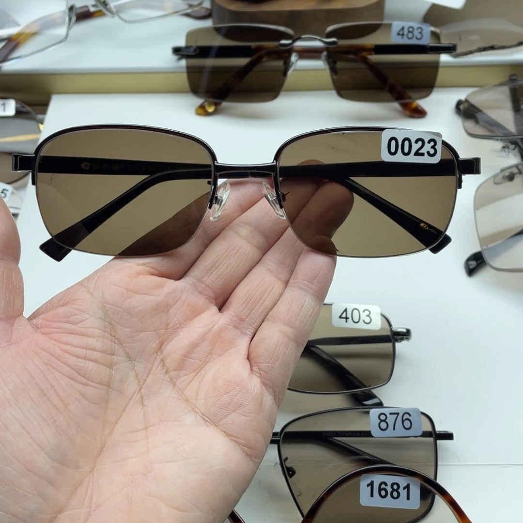 茶水晶半框眼镜 0023