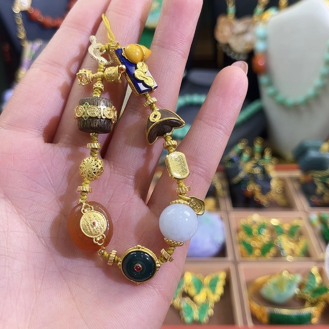 翡翠未镶嵌手链炸