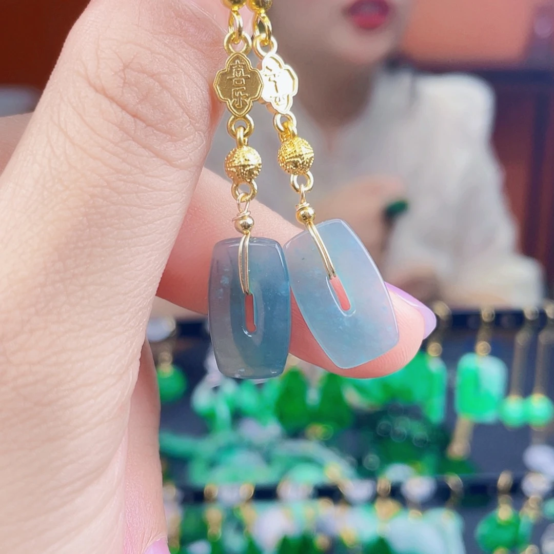 翡翠未镶嵌耳饰饰品