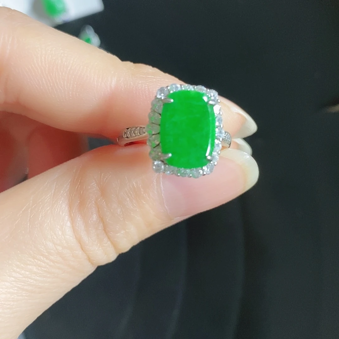 翡翠银S925镶嵌戒指