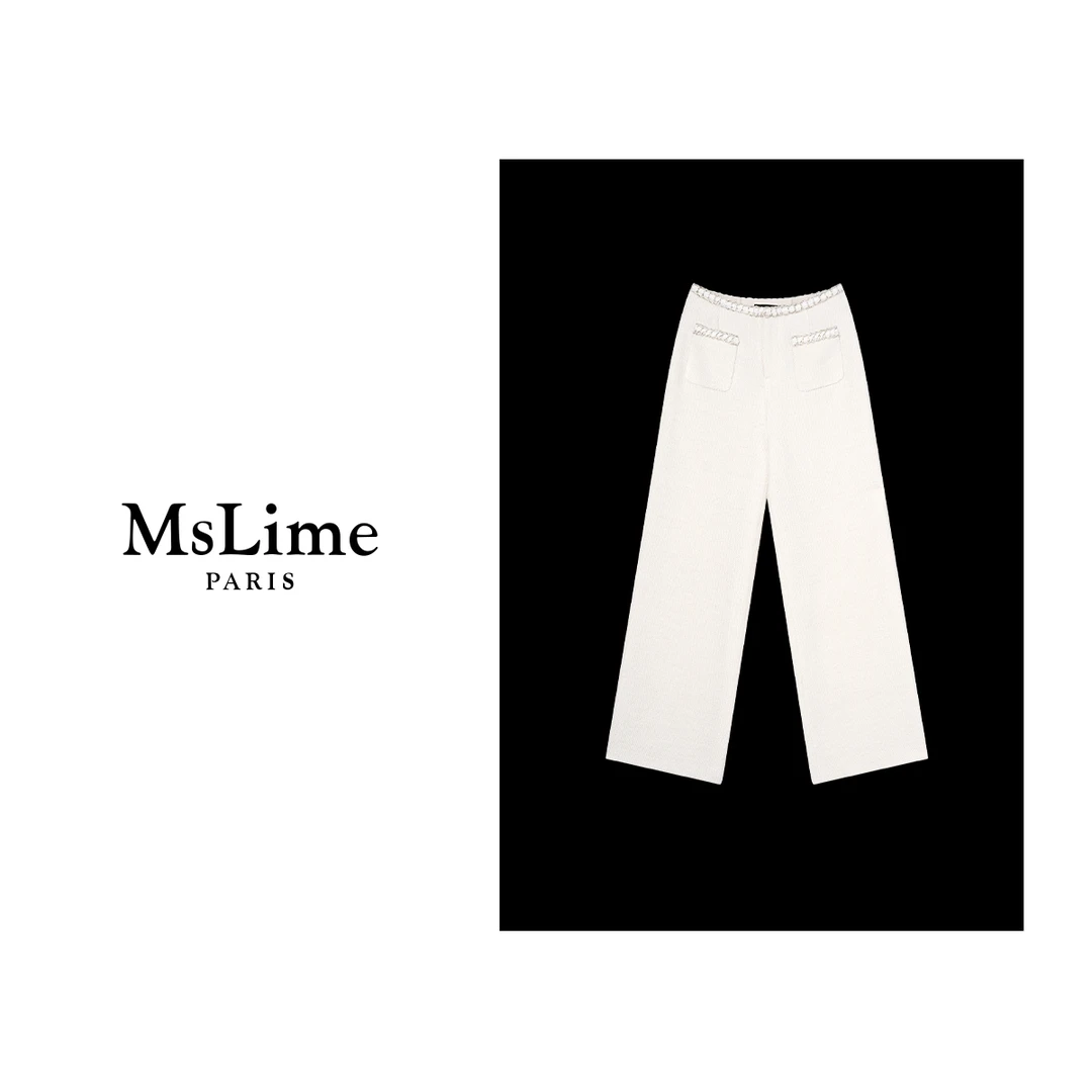 王嬛嬛MsLime【丝谧】绵羊毛修身显瘦百搭秋冬穿搭裤子HD2D0014