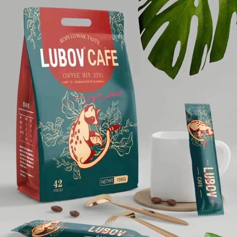 马来西亚原装进口LUBOV速溶炭烧咖啡42条装冲饮二合一三合一甄选
