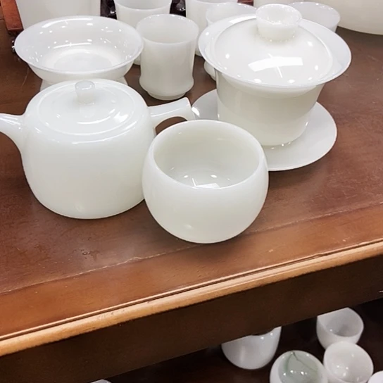 璞玉井栏壶马蹄盖碗套组