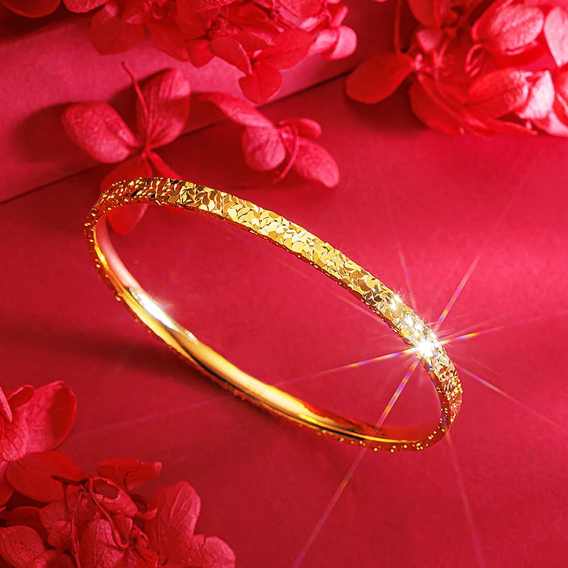 精美碎碎冰手镯闭口手镯时尚单圈百搭手镯