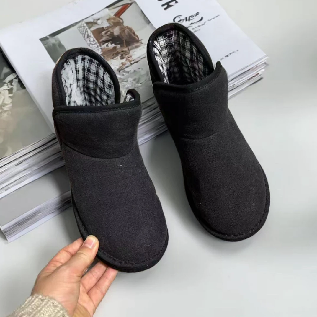 特价（厚底棉花靴子）冬季加厚透气手工千层底一脚蹬雪地棉鞋