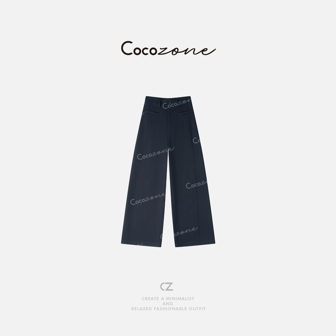 COCO ZONE刘一一 “拉夫裤”纯色显瘦垂感直筒休闲裤CD1A0240