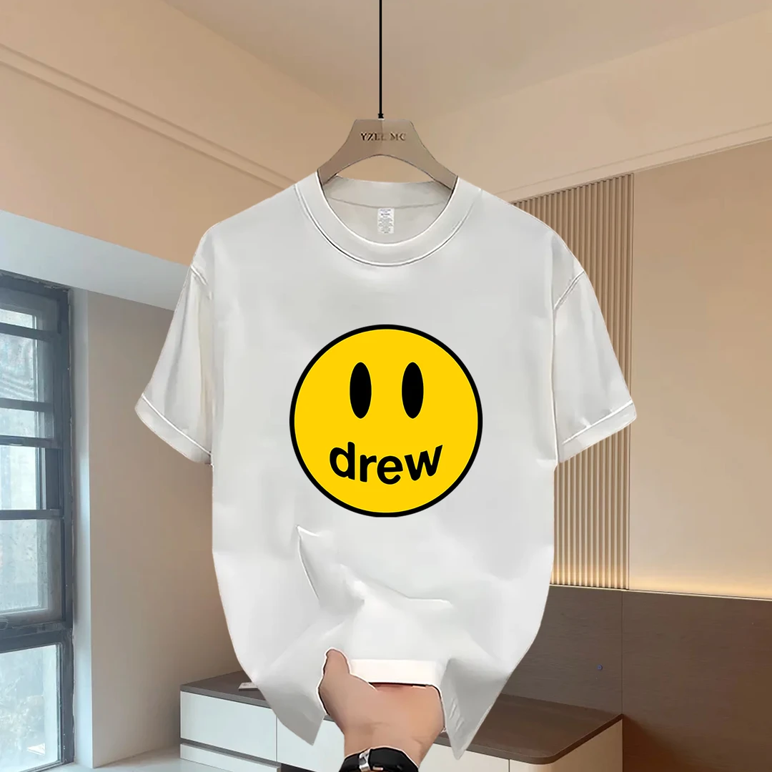230美式痞帅重磅短袖T恤青年男女百搭印花款夏季ins潮牌圆领上衣