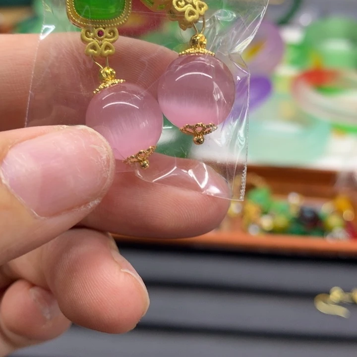颈饰合金碧玺猫眼吊坠