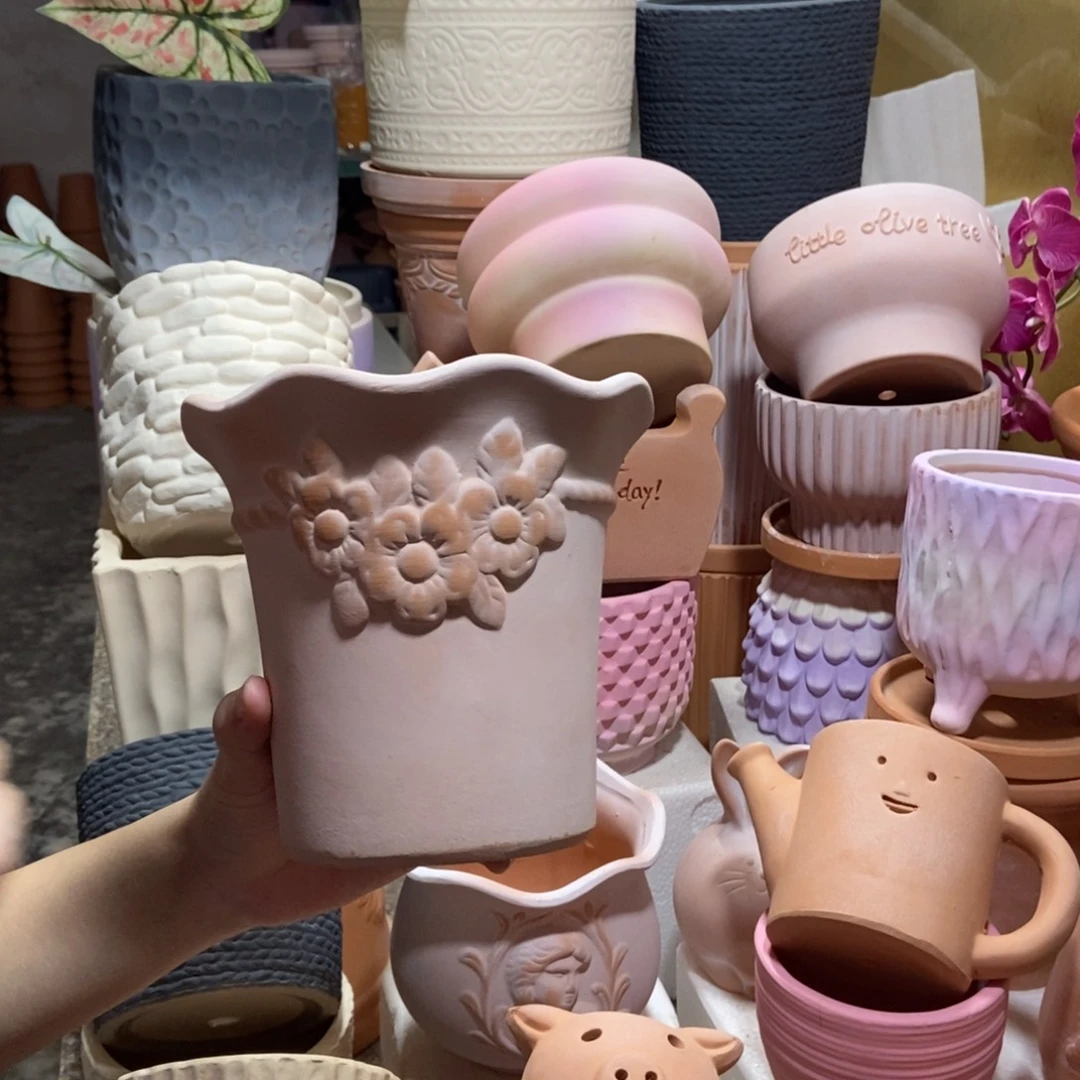 15×15雾化花边花束 粗陶1个