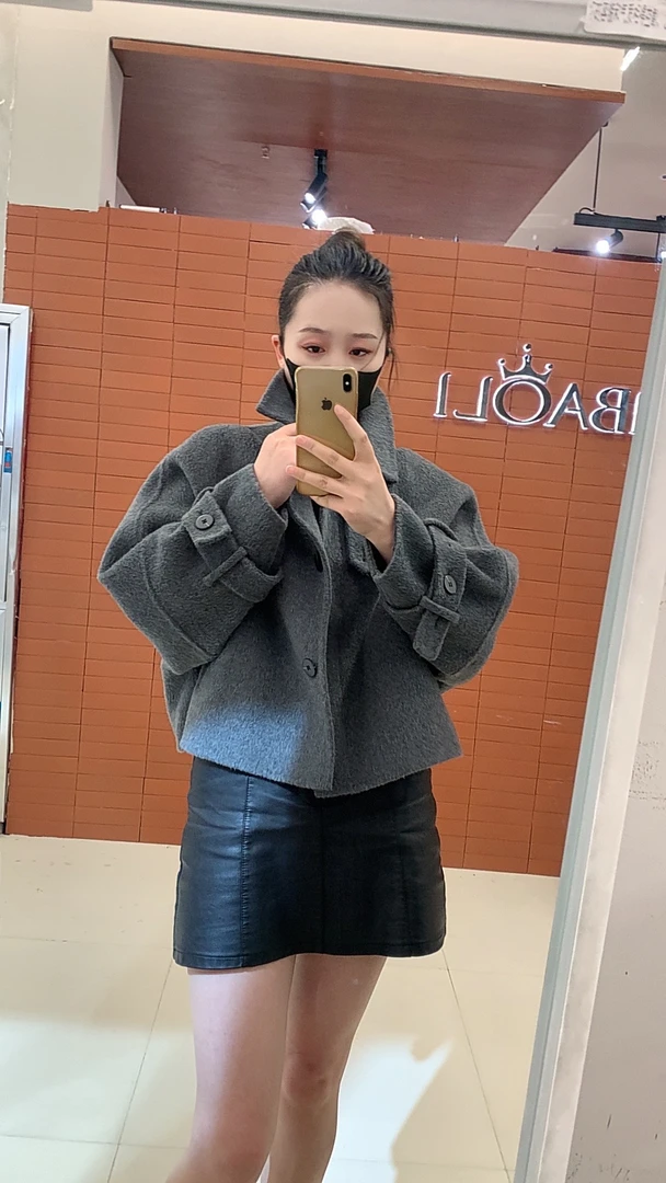 秋冬翻领长袖双面羊毛绒外套短款百搭小众开衫时尚设计感休闲秋季