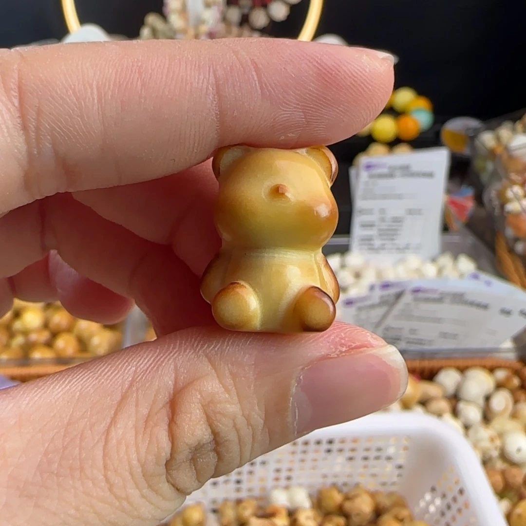 菩提根/象牙果手串微瑕牙果炭烤小熊10颗