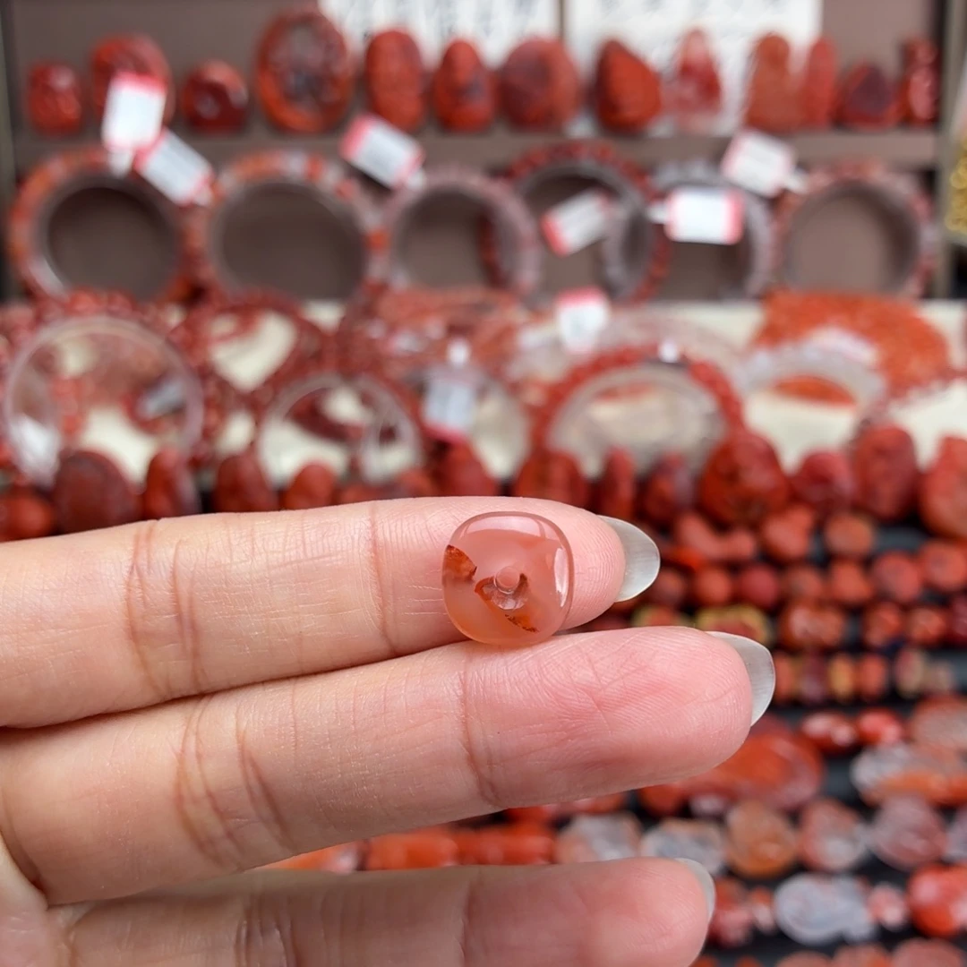 南红玛瑙未镶嵌颈饰方扣卡12