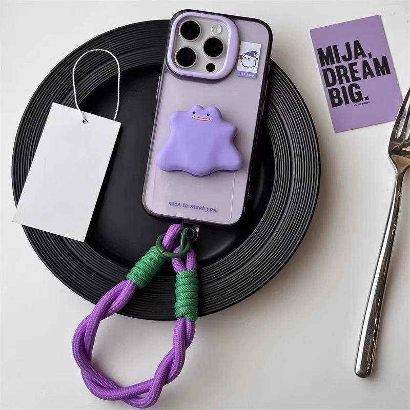 【进口硅胶】适用苹果16promax手机壳可爱紫色怪兽支架ipho17promax