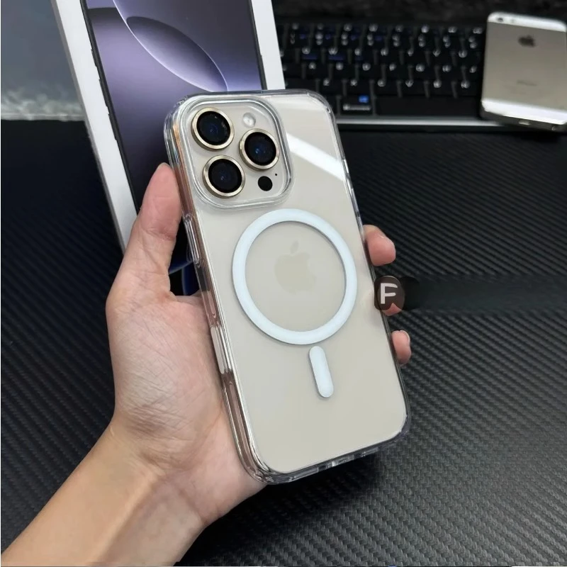 高级磁吸【16相机按键】适用iPhone16手机壳苹果15promax磨砂14透明