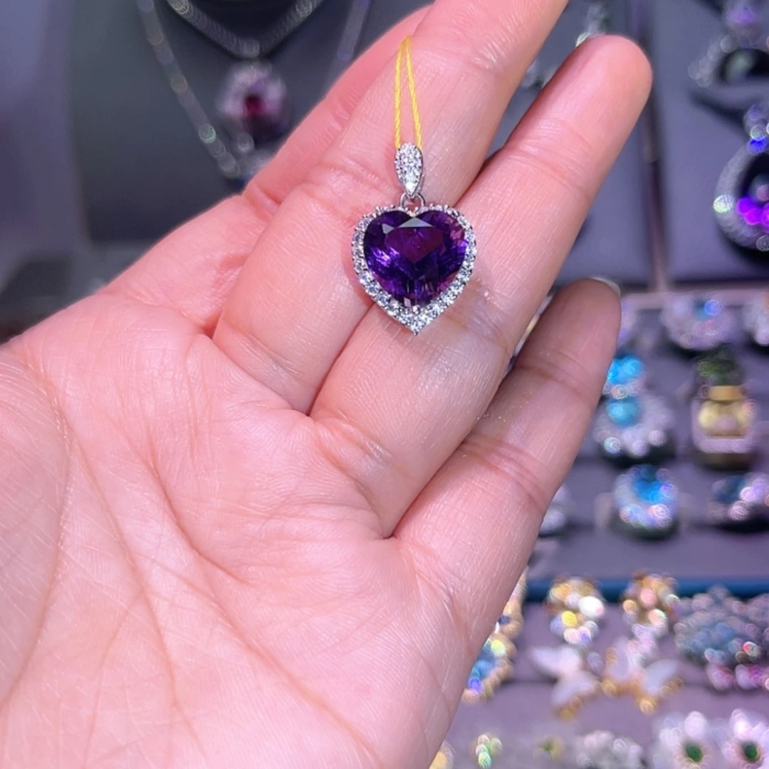 【闪购商品】紫晶吊坠(赠链)银S925镶嵌