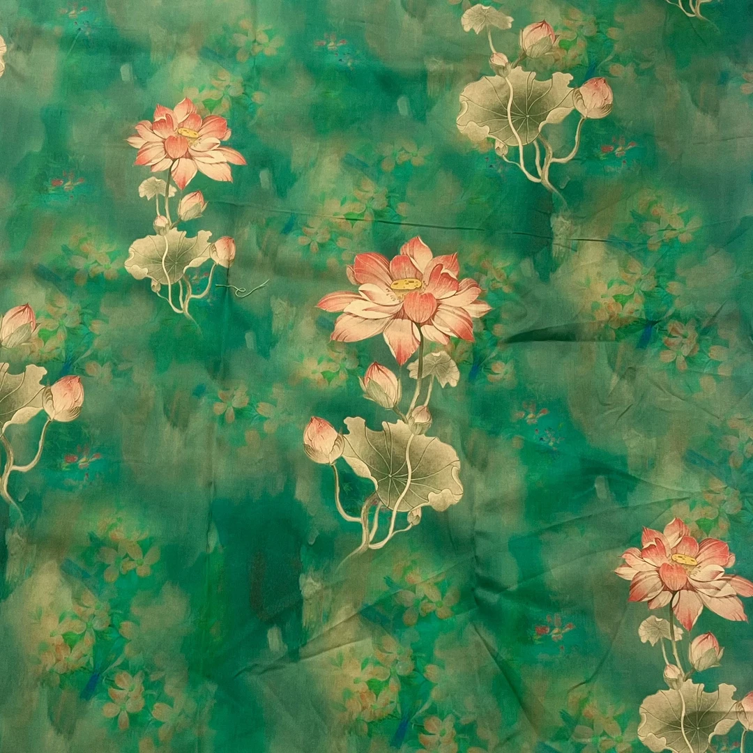 【云锦1店】25310-12号 荷塘月色 贡缎棉绸服装布料面料