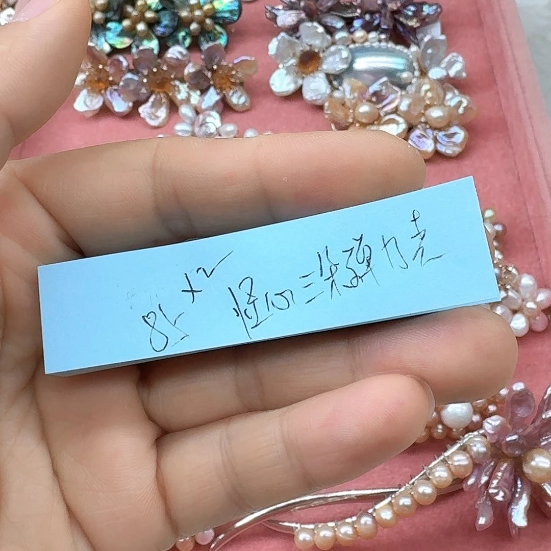 亮***晶银S925镶嵌淡水珍珠发饰