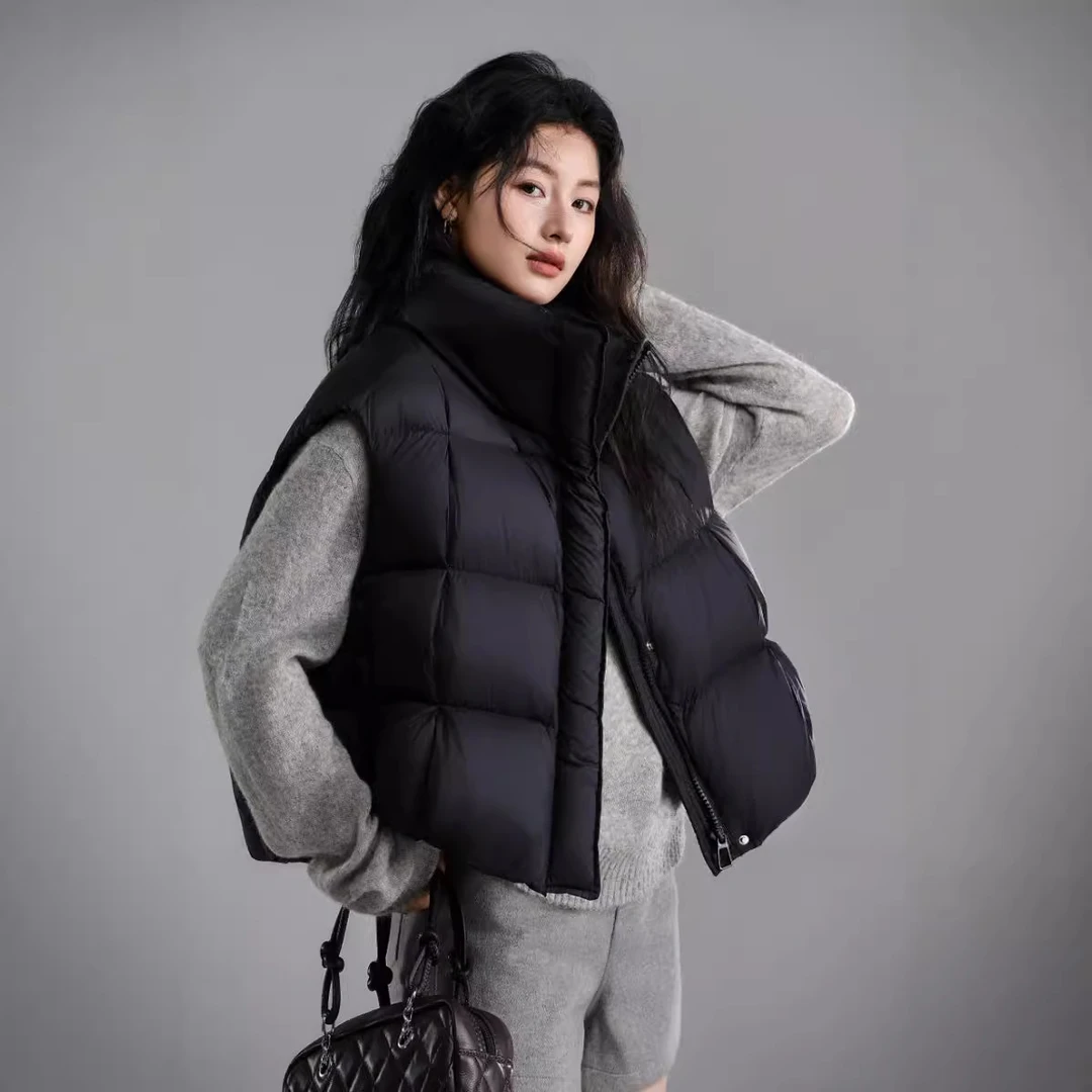 VONSRMAN立领无袖马甲羽绒服女冬季2025新款时尚气质加厚保暖外套