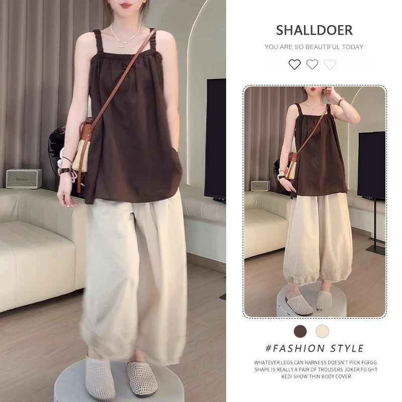 韩版时尚套装女2025年夏季新款小众洋气休闲百搭设计感两件套潮