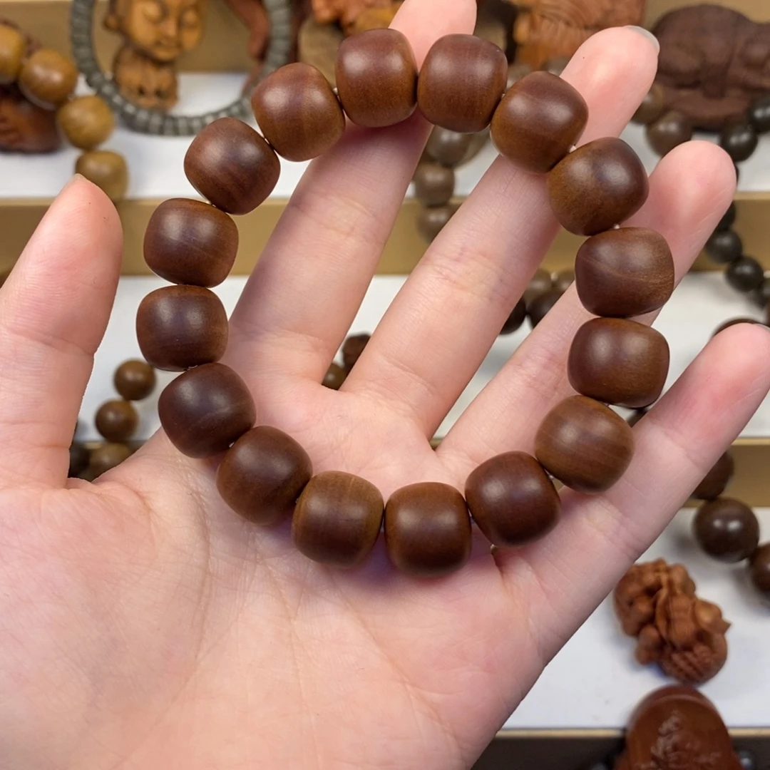 落***雨檀香木手串/手链老山檀香13/14横纹奶香