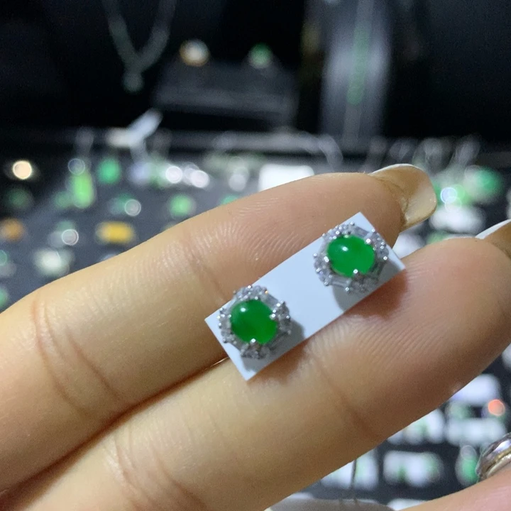 翡翠银S925镶嵌戒指