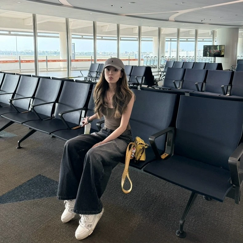 【牛仔阔腿裤1039】扣号T恤卫衣短款印花夏