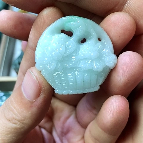 颈饰未镶嵌翡翠福豆豆珠宝翡翠颈饰