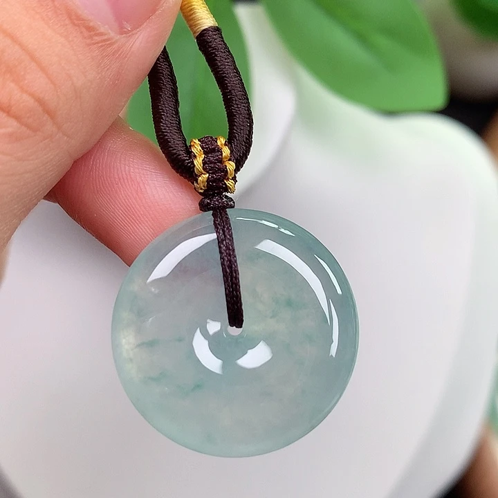 翡翠未镶嵌颈饰平安扣 25.1x5.7mm