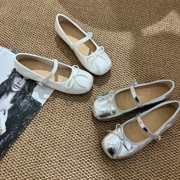 【觅而】夏季新款四季百搭芭蕾风平底单鞋186-7327