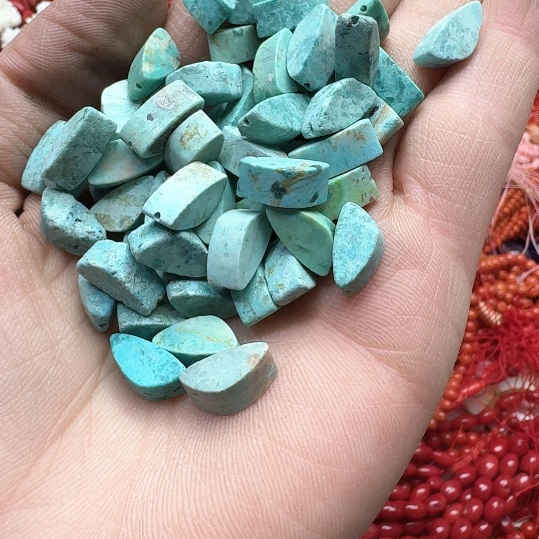 玛瑙/玉髓合金珠宝半成品15颗7x14m天然松半孔