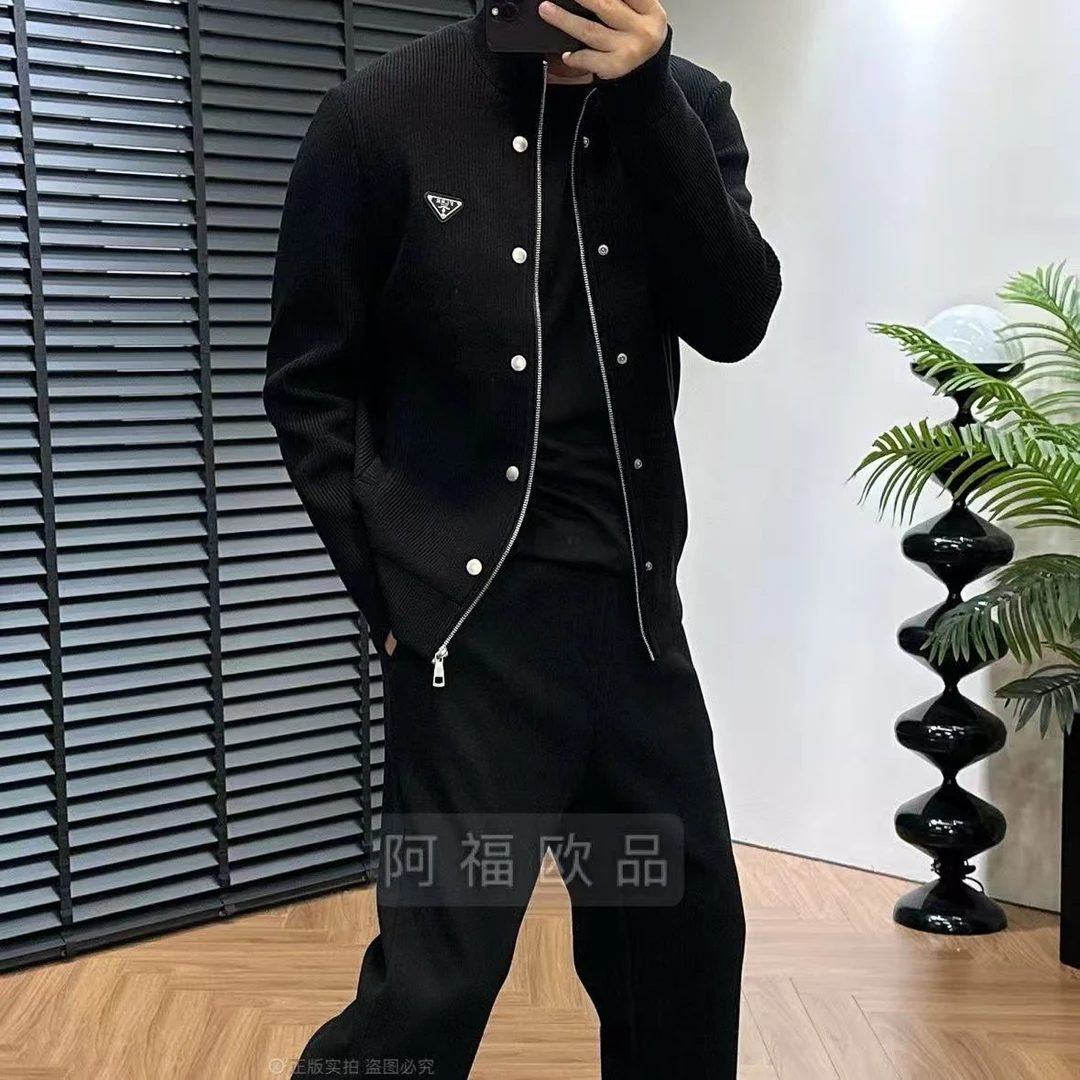 【阿福欧品】男士顶奢百搭设计师款针织外套春秋秋季秋冬轻奢潮流