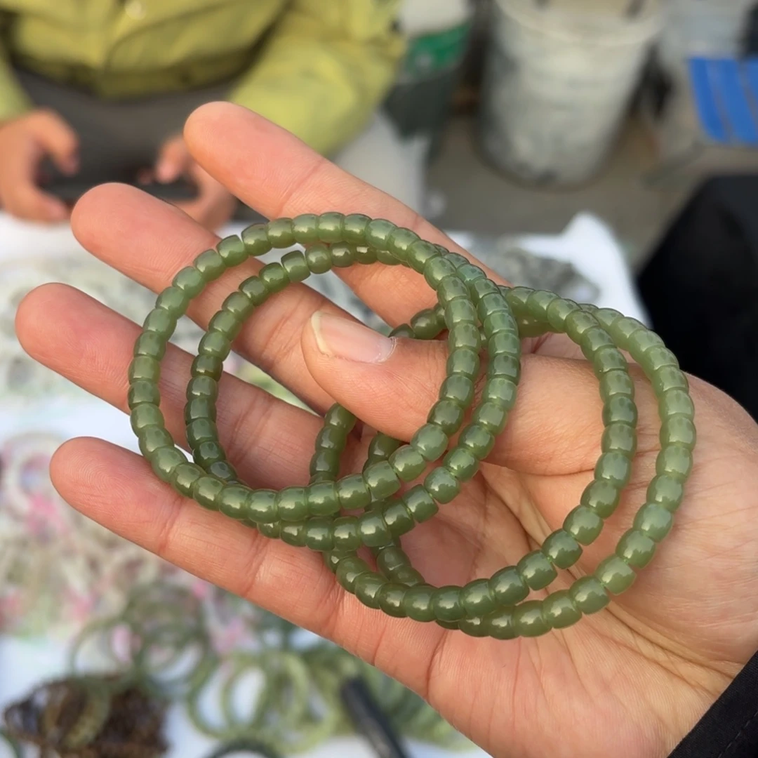 颈饰未镶嵌和田玉晴水手串卡6。拍一发一