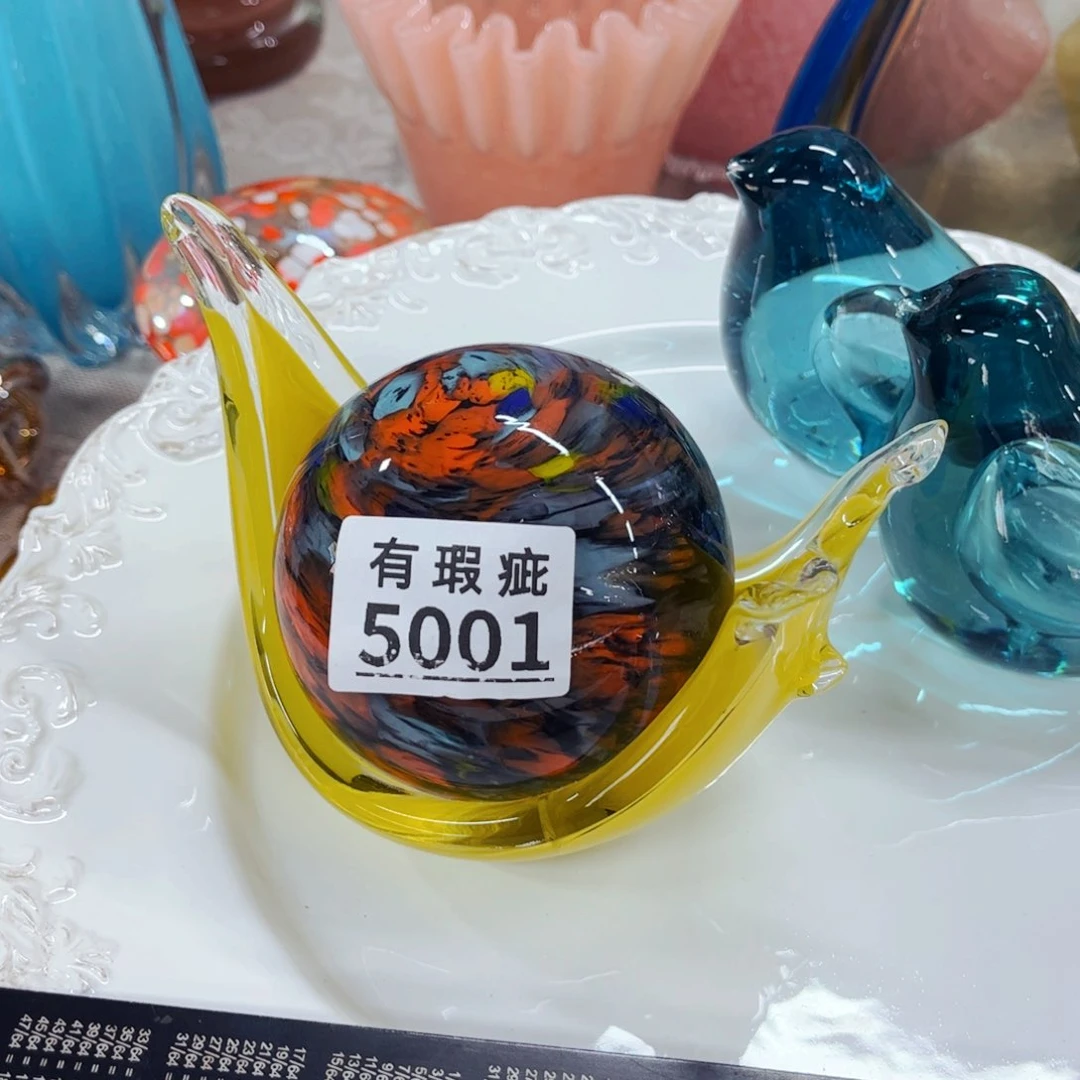 5001蜗牛冰裂瑕 家悦琉璃摆件