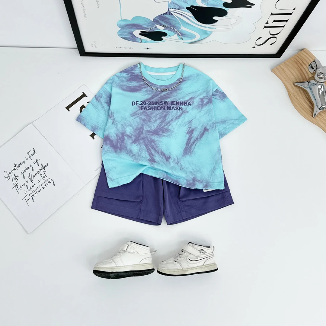 儿童夏装套装夏季2025新款男童短袖两件套 BQ25701Y 悠悠童话童装