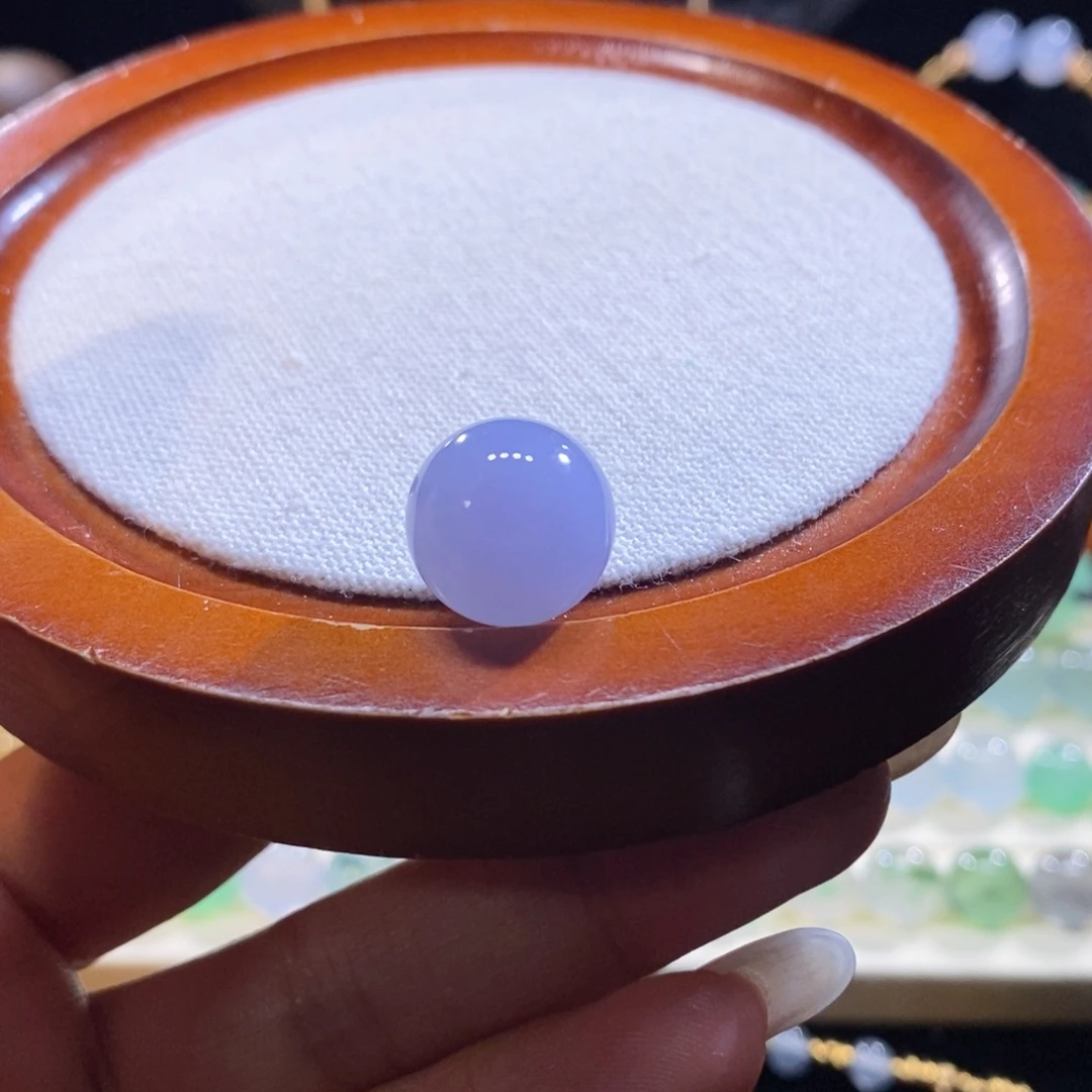 翡翠未镶嵌吊坠(不含链)翡翠浓蓝紫色珠卡14+