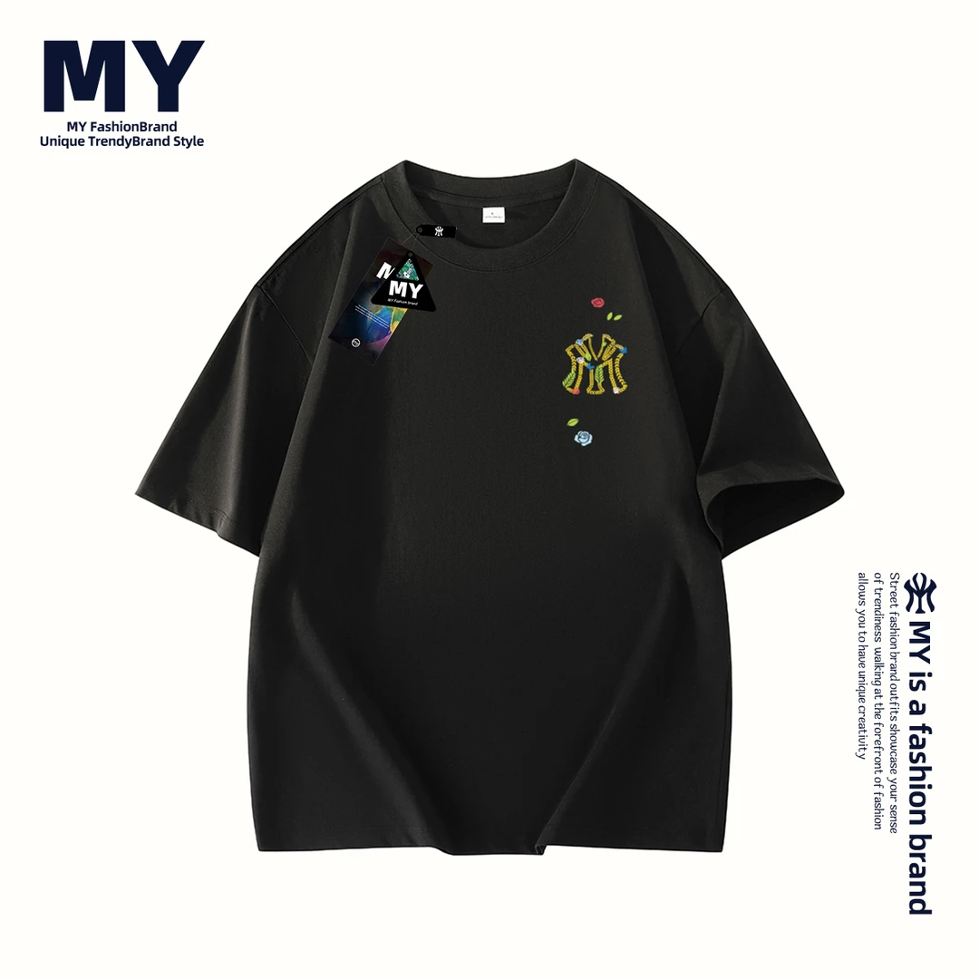 MY百搭夏季新款潮流短袖男款爆款2025新款宽松半袖纯棉休闲上衣