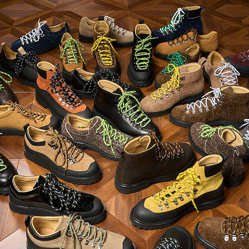平替山脉之光防滑工装靴户外靴子登山徒步工装鞋男真皮短靴马丁靴
