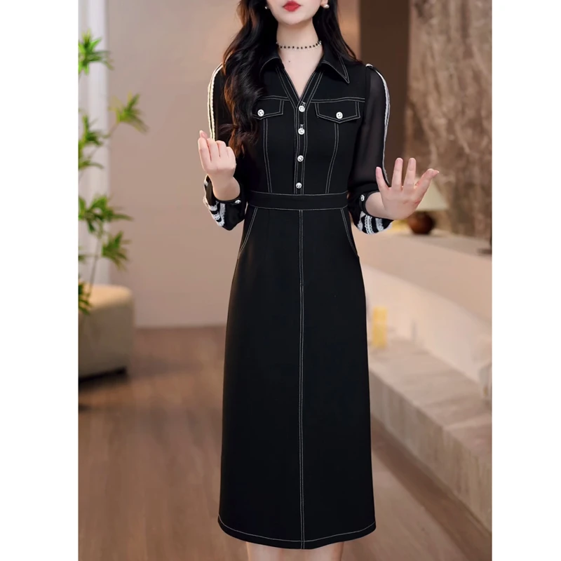 连衣裙2025新款女春秋季今年流行爆款气质减龄轻奢高级感长袖裙子