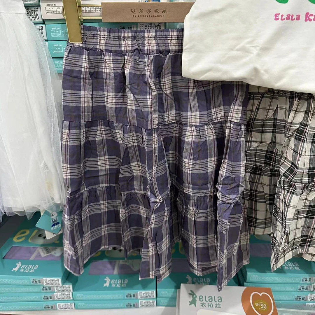 2782m多彩格子半身裙