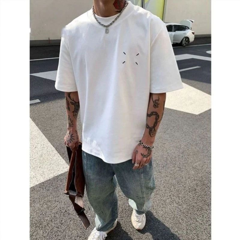 亦声纯棉重磅潮流短袖男士t恤印花美式复古夏季新款简约上衣T情侣